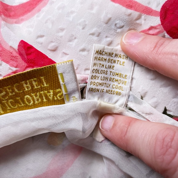 Victoria's Secret Floral Night Gown- White and Pink Floral Print with Hearts - Picture 8 of 14